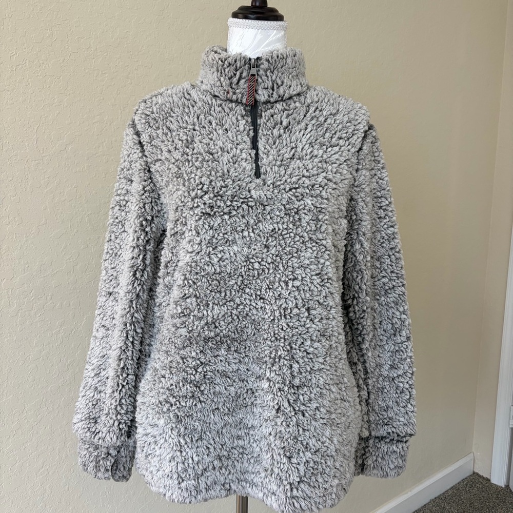 Weatherproof Vintage Sherpa‎ Pullover Grey 1/4 Zip Cozy Soft Size S - Picture 2 of 10